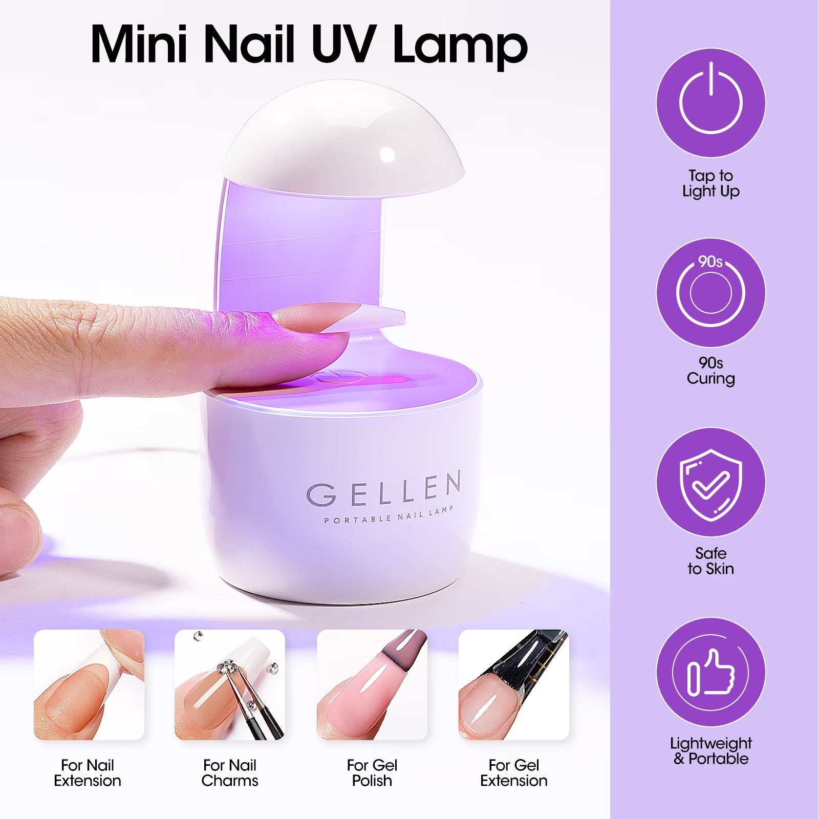 French Tips Gel Nail Kit - 240 Pcs Brown Long Square, Salon Acrylic Fake Nail Kits Including Gel Top Coat and Base Coat, UV Lamp, Solid Nail Glue Gel, Nail Charms for French Tip Manicure